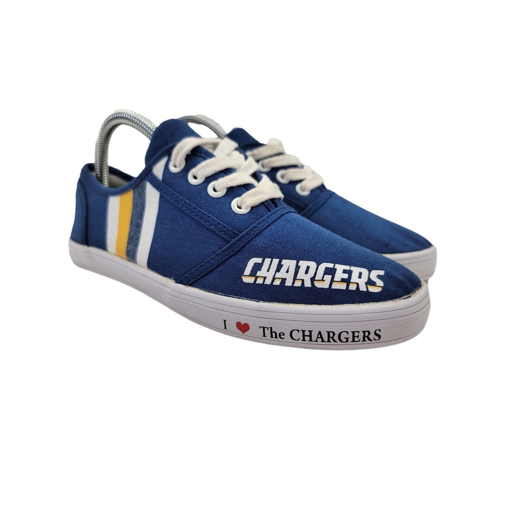 Bradford Exchange Womens San Diego Chargers Canvas Sneakers NFL Licensed‎ Size 8